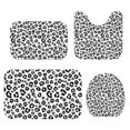 thumbnail image 1 of Black and White Leopard Print Bathroom Rug Set 4 Piece,Includes Contour,Lid Cover,Bath Mat,Non-Slip Extra Soft Absorbent Washable, 1 of 5