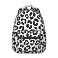 thumbnail image 1 of Black and White Leopard Print Pattern Backpack for School, Cute School Bag with Adjustable Shoulder Straps and Padded Back, 15.3"x11"x7.1", 1 of 5