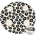thumbnail image 1 of Black and White Leopard Print Round Fitted Tablecloth with Elastic Edge, Waterproof Dining Table Cover for Indoor Outdoor Camping and Daily Use, 1 of 6