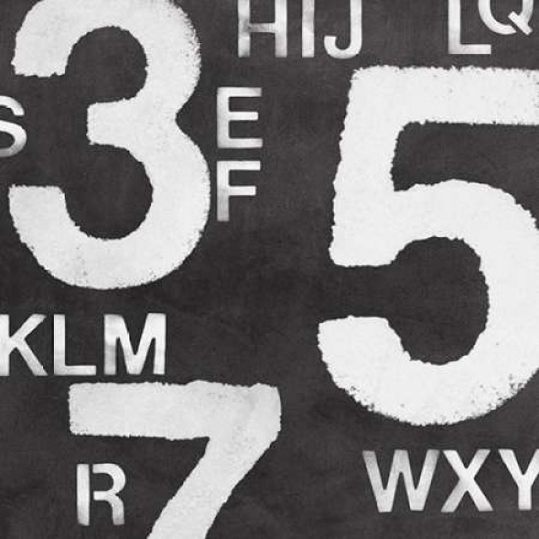 Black and White Letters and Numbers Canvas Art - Linda Woods (24 x 24)