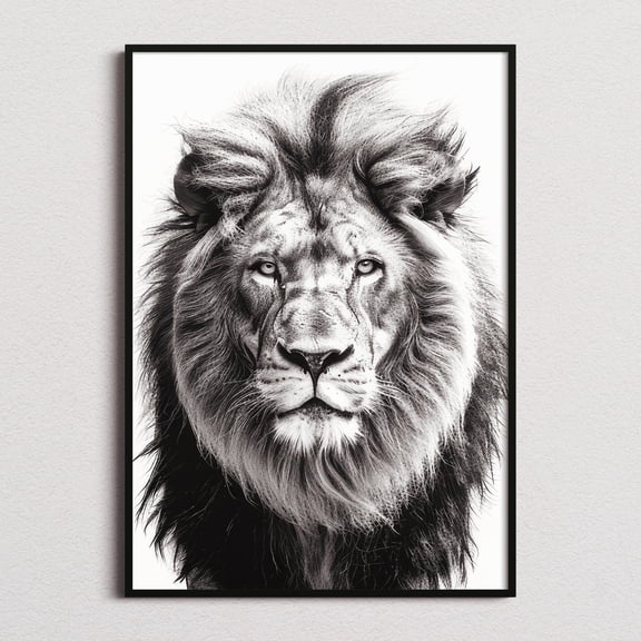 Black and White Lion Print, Lion Print, Lion Poster, Lion Photo, Black and White print, Black and White Wall Art, Black and White Poster, Poster Only