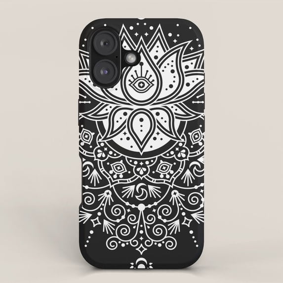 Black and White Lotus Eye Mandala Tough Case for Apple iPhone ...