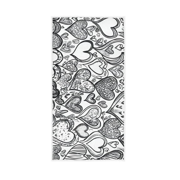 Black and White Love Graffiti Face Towel Absorbent Hand Towels Bath Sport Gym