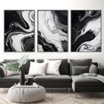 thumbnail image 1 of Black and White Marble Wall Art Abstract Painting Canvas for Living Room Bedroom Decor - Gray Poster Set of 3 No Frame 16x24inch, 1 of 5