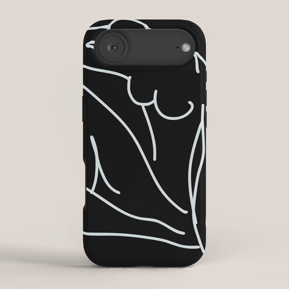 Black and White Minimalist Female Figure Line Art Tough Case for Apple ...