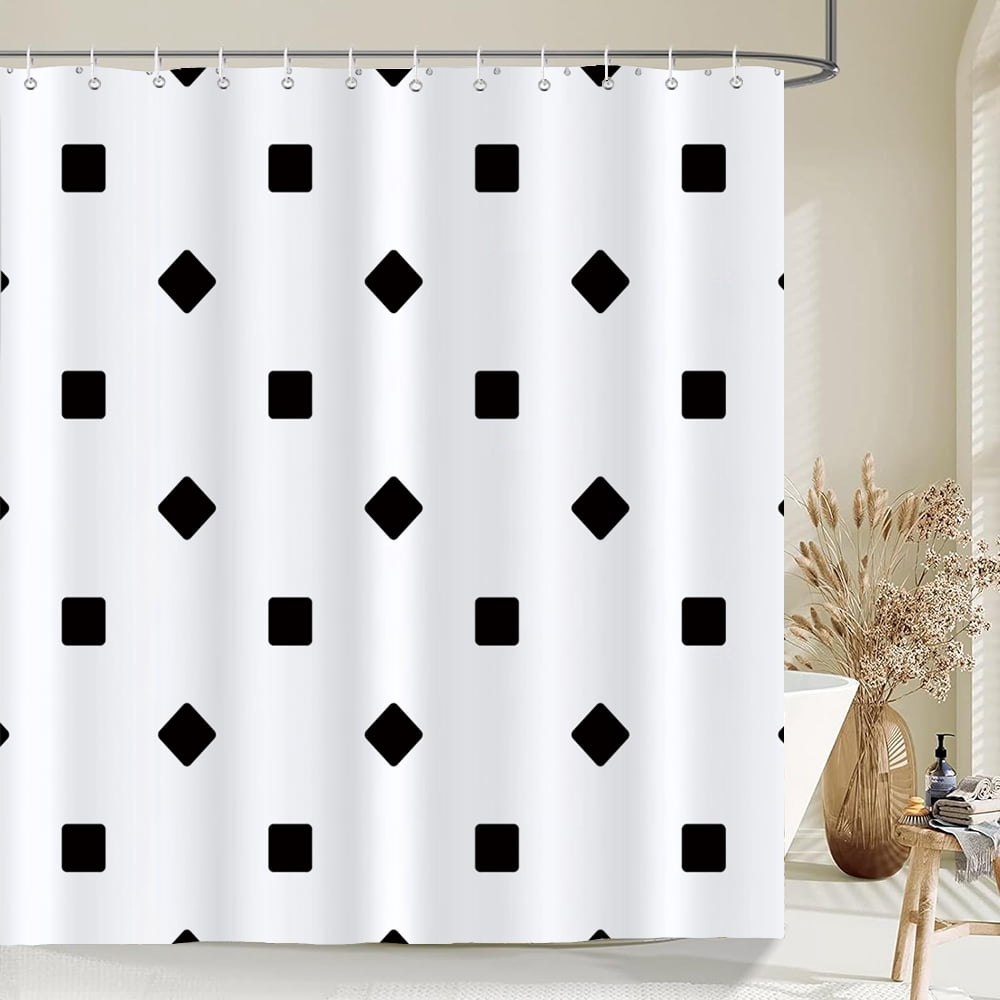 Black and White Modern Simple Shower Curtain Home Bathroom ration ...