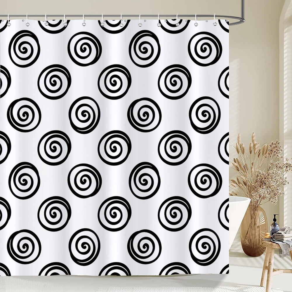 Black and White Modern Simple Shower Curtain Home Bathroom ration ...