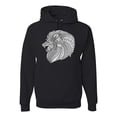 thumbnail image 1 of Black and White Mosaic Retro Mandala Animal Animal Lover Graphic Hoodie Sweatshirt, Black, Small, 1 of 1