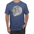 thumbnail image 1 of Black and White Mosaic Retro Mandala Animal Animal Lover Graphic T-Shirt, Vintage Heather Blue, 3XL, 1 of 1