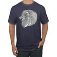 thumbnail image 1 of Black and White Mosaic Retro Mandala Animal Animal Lover Graphic T-Shirt, Vintage Heather Navy, 5XL, 1 of 1