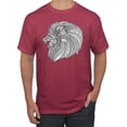 thumbnail image 1 of Black and White Mosaic Retro Mandala Animal Animal Lover Graphic T-Shirt, Vintage Heather Red, Medium, 1 of 1