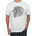 thumbnail image 1 of Black and White Mosaic Retro Mandala Animal Animal Lover Graphic T-Shirt, White, 5XL, 1 of 1