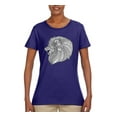 thumbnail image 1 of Black and White Mosaic Retro Mandala Animal Animal Lover Womens Graphic T-Shirt, Purple, Medium, 1 of 4
