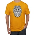 thumbnail image 1 of Black and White Mosaic Retro Mandala Lion Animal Lover Graphic T-Shirt, Gold, Medium, 1 of 1