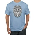 thumbnail image 1 of Black and White Mosaic Retro Mandala Lion Animal Lover Graphic T-Shirt, Light Blue, Small, 1 of 1