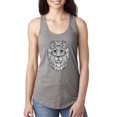 thumbnail image 1 of Black and White Mosaic Retro Mandala Lion Animal Lover Ladies Racerback Tank Top, Heather Grey, X-Large, 1 of 1