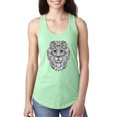 thumbnail image 1 of Black and White Mosaic Retro Mandala Lion Animal Lover Ladies Racerback Tank Top, Mint, Medium, 1 of 1