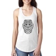 thumbnail image 1 of Black and White Mosaic Retro Mandala Lion Animal Lover Ladies Racerback Tank Top, White, X-Large, 1 of 1
