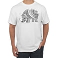 thumbnail image 1 of Black and White Mosaic Retro Mandala Rhino Animal Lover Graphic T-Shirt, White, Small, 1 of 1
