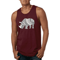 thumbnail image 1 of Black and White Mosaic Retro Mandala Rhino Animal Lover Graphic Tank Top, 1 of 1