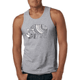 thumbnail image 1 of Black and White Mosaic Retro Mandala Rhino Animal Lover Graphic Tank Top, 1 of 1