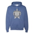 thumbnail image 1 of Black and White Mosaic Retro Mandala Turtle Animal Lover Graphic Hoodie Sweatshirt, Vintage Heather Blue, X-Large, 1 of 1