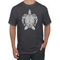 thumbnail image 1 of Black and White Mosaic Retro Mandala Turtle Animal Lover Graphic T-Shirt, Charcoal, Large, 1 of 1