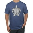 thumbnail image 1 of Black and White Mosaic Retro Mandala Turtle Animal Lover Graphic T-Shirt, Vintage Heather Blue, 3XL, 1 of 1