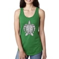 thumbnail image 1 of Black and White Mosaic Retro Mandala Turtle Animal Lover Ladies Racerback Tank Top, Kelly, Small, 1 of 1