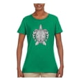 thumbnail image 1 of Black and White Mosaic Retro Mandala Turtle Animal Lover Womens Graphic T-Shirt, Kelly, Small, 1 of 4