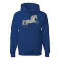 thumbnail image 1 of Black and White Mosaic Retro Mandala Wild Horse Animal Lover Graphic Hoodie Sweatshirt, Royal, X-Large, 1 of 1