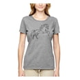 thumbnail image 1 of Black and White Mosaic Retro Mandala Wild Horse Animal Lover Womens Graphic T-Shirt, Heather Grey, Medium, 1 of 4