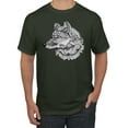 thumbnail image 1 of Black and White Mosaic Retro Snow Wolf Animal Lover Graphic T-Shirt, Forest Green, 4XL, 1 of 1