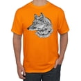 thumbnail image 1 of Black and White Mosaic Retro Snow Wolf Animal Lover Graphic T-Shirt, Orange, 4XL, 1 of 1
