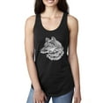 thumbnail image 1 of Black and White Mosaic Retro Snow Wolf Animal Lover Ladies Racerback Tank Top, Black, Small, 1 of 1