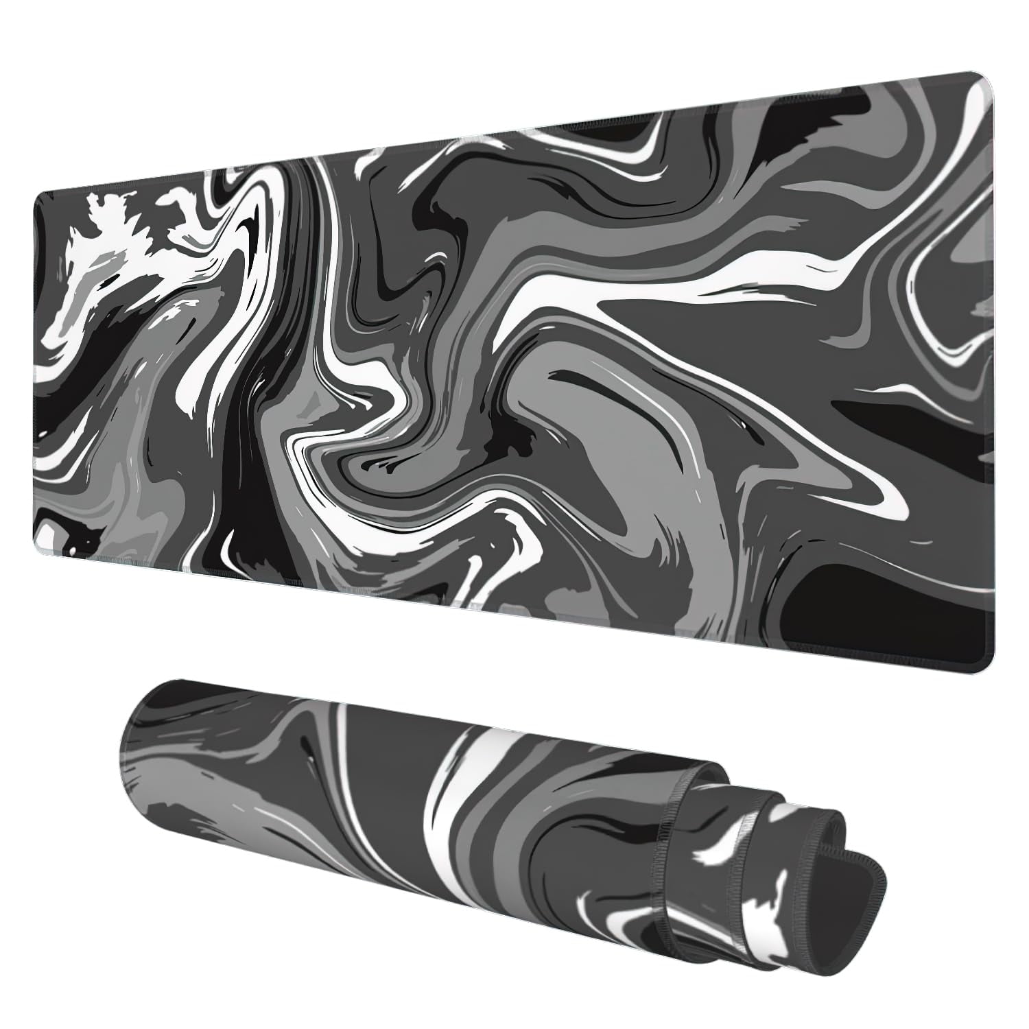 Black and White Mouse Pad Large Computer Gaming Accessories MousePads Desk Mats Carpet Antislip