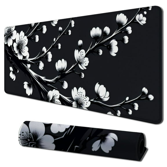 Black and White Mouse PadExtra Large Keyboard Mouse Mat XL Non-Slip Rubber Base Personalized Desk Pad for Home Computer Office Laptop