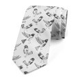 thumbnail image 1 of Black and White Necktie, Cartoon Birds, Dress Tie, 3.7", Black White, by Ambesonne, 1 of 3