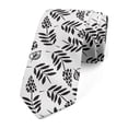 thumbnail image 1 of Black and White Necktie, Hand-drawn Floral, Dress Tie, 3.7", Black and White, by Ambesonne, 1 of 3