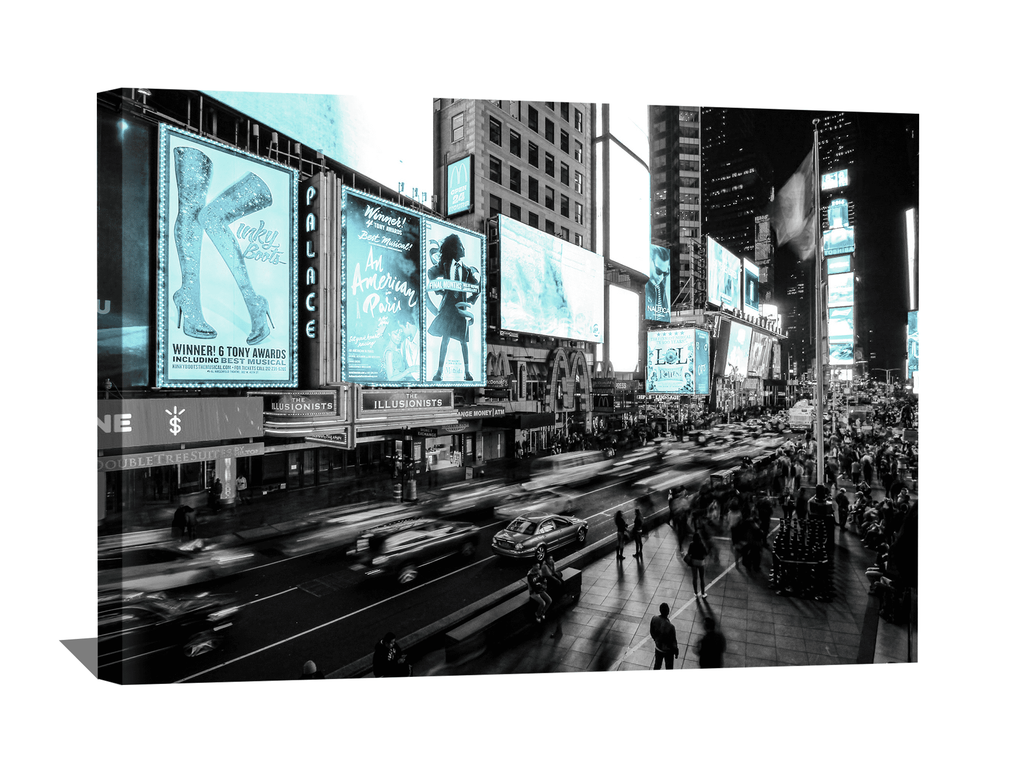 Black and White New York Skyline Panoramic Times Square Wall Art Times ...