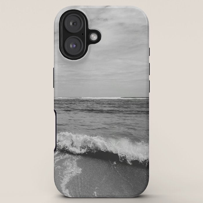 Black and White Ocean Wave Shoreline Tough Case for Apple iPhone, Dual ...