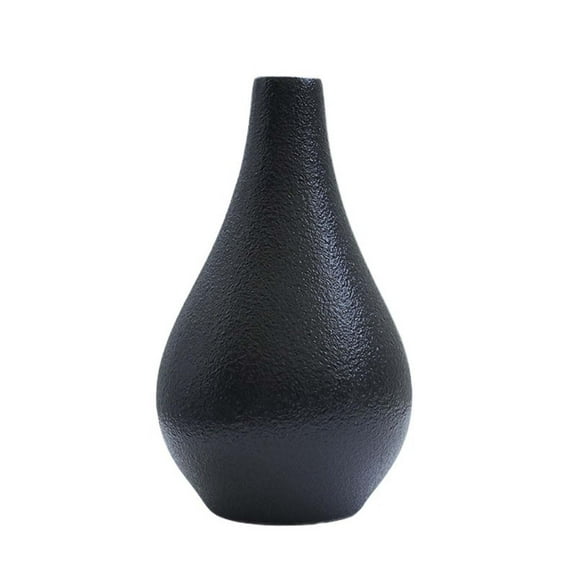 Black and White Oriental Vase, Minimalist Floral Arrangement for Living Room, Chinese Home Decor