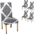 thumbnail image 1 of Black and White Ornamental Vintage Paisley Chair Covers Set of 4 Stretch Removable Washable Slipcovers for Dining Room Hotel Kitchen, 1 of 4