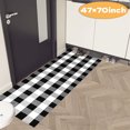 thumbnail image 1 of Black and White Outdoor Porch Rug, Cotton Indoor Plaid Rug, Washable Doormat for Entryway, 47"x70", 1 of 7