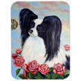 thumbnail image 1 of Black and White Papillon in Roses Glass Cutting Board - Large, 15 x 12 in., 1 of 1
