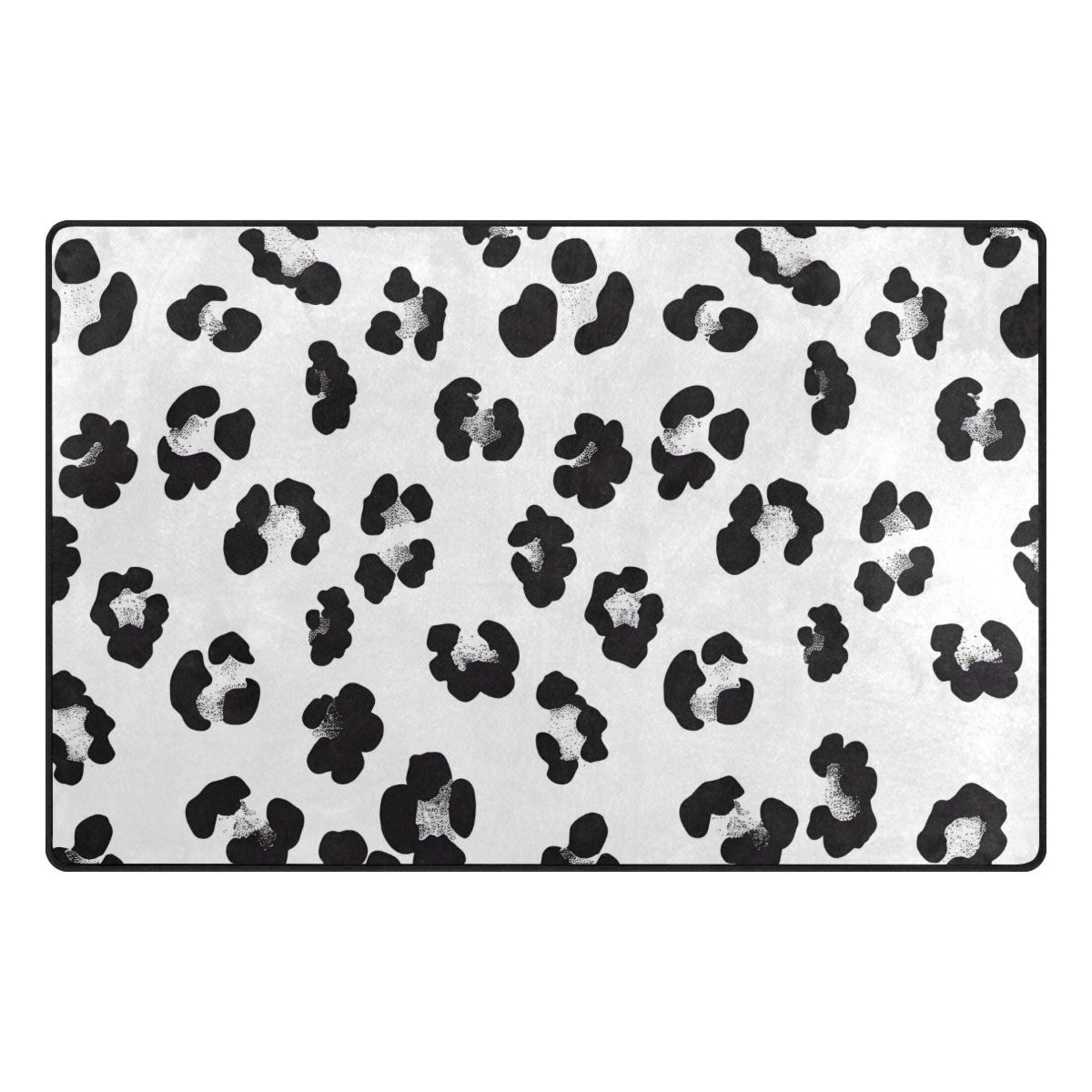 Black and White Pattern Memory Foam Area Rug 60"x39" Non Slip ...