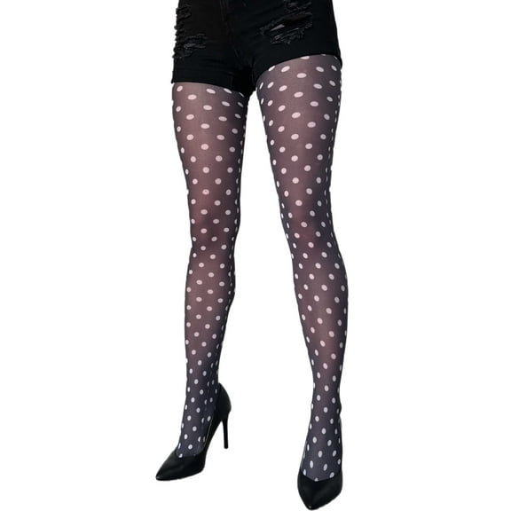 Black and White Patterned Tights Dotty for all Women