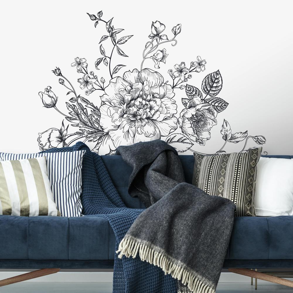 Jrocdr Peony Watercolor Wall Decals ( And White Watercolor) Peony