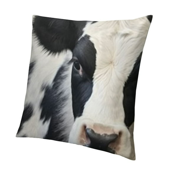 Black and White Pillow Covers, Fur Cowhide Throw Pillow Covers Outdoor Decorative Pillow Case for Couch Bed Sofa Cushion Home Decor
