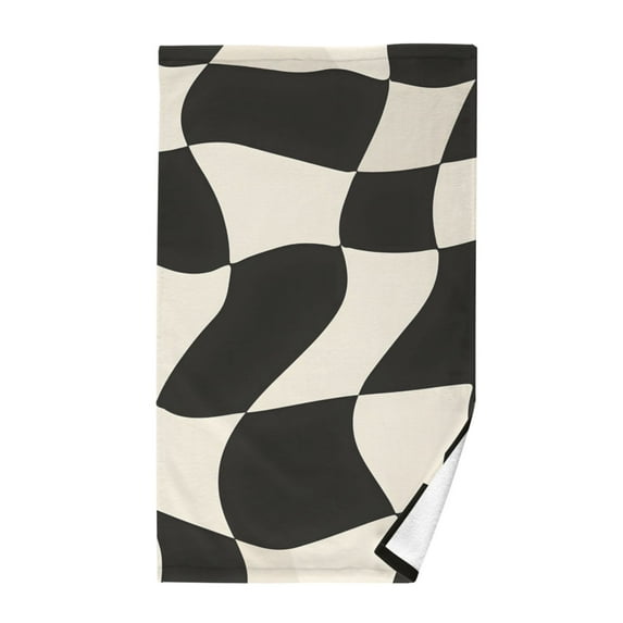 Black and White Plaid Pattern Cotton Face Towels Absorbent Hand Towel Soft Bathroom Towel for Kitchen Hotel Decoration